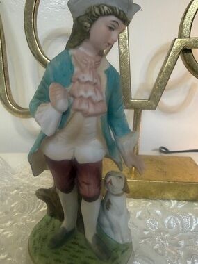 Vintage Porcelain Figurine - Young Gentleman with Dog